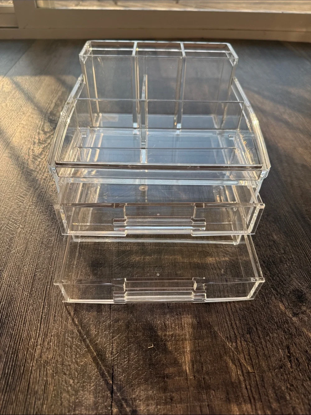 Clear Acrylic Cosmetic Organizer with Removable Dividers